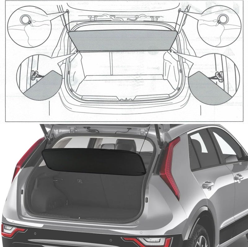 BOPARAUTO Cargo Cover for Kia NIRO Accessories & for NIRO Hybrid Accessories 2023 2024 2025 2026 Rear Black Trunk Shade Luggage Security Cover - Image 4